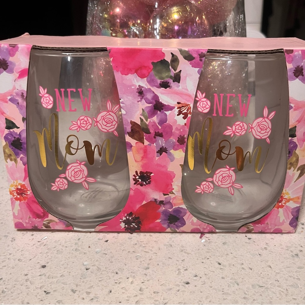 Sheffield Home New Mom Glasses - Pink and Gold